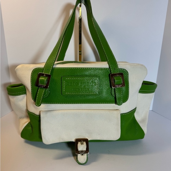 Kate Spade Green and Cream Tote Bag